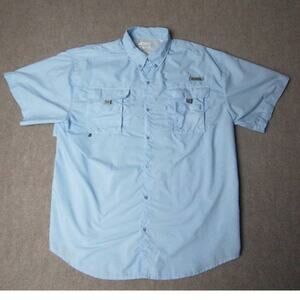 Hard Rock Biloxi Fishing Button Down Shirt. Men's 3XL. Light Blue.